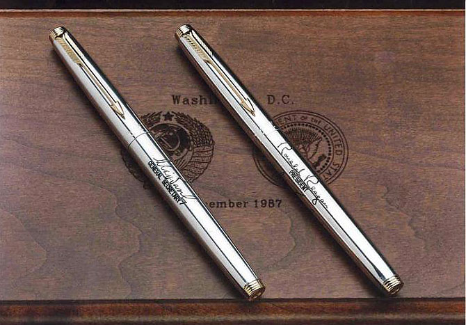 Presidential pens for a special treaty